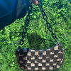 Trendy Plaid Denim Shoulder Bag with Elegant Chain - Selectable Fashion Colors