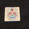 Gothic Sugar Skull Coaster Set – Unique Hand-Printed Beverage Coasters for Spooky Entertaining