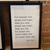 Maya Angelou Quote Glass Frame