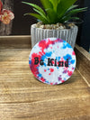 Inspirational Be Kind Quote Sticker - Colorful Tie-Dye Laptop and Hydro Flask Decal